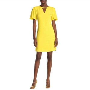 TRINA Turk "Anderson" Womens Flutter-Sleeve Shift Dress